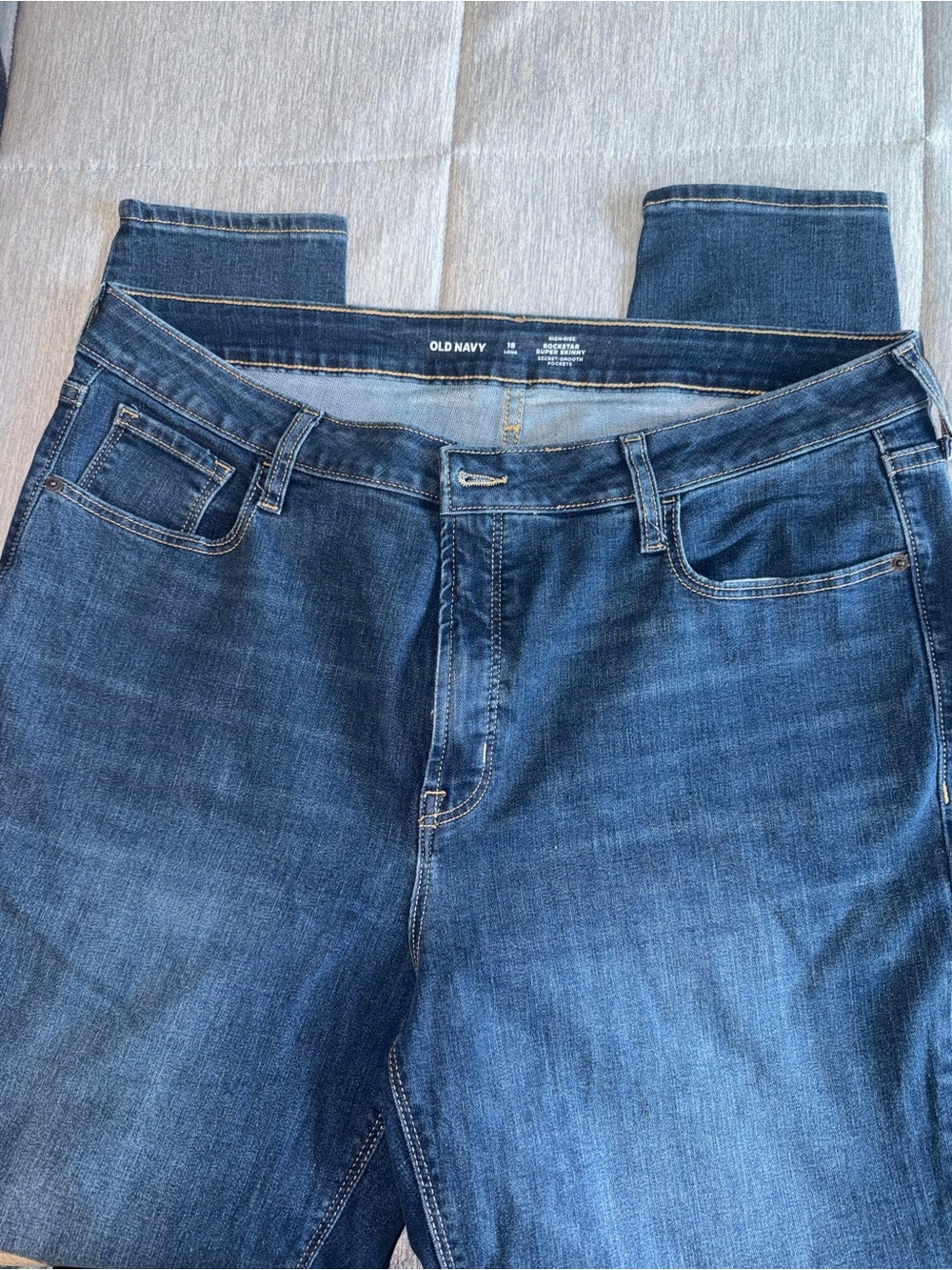 Old Navy Mid Indigo Blue Straight-Leg Jeans